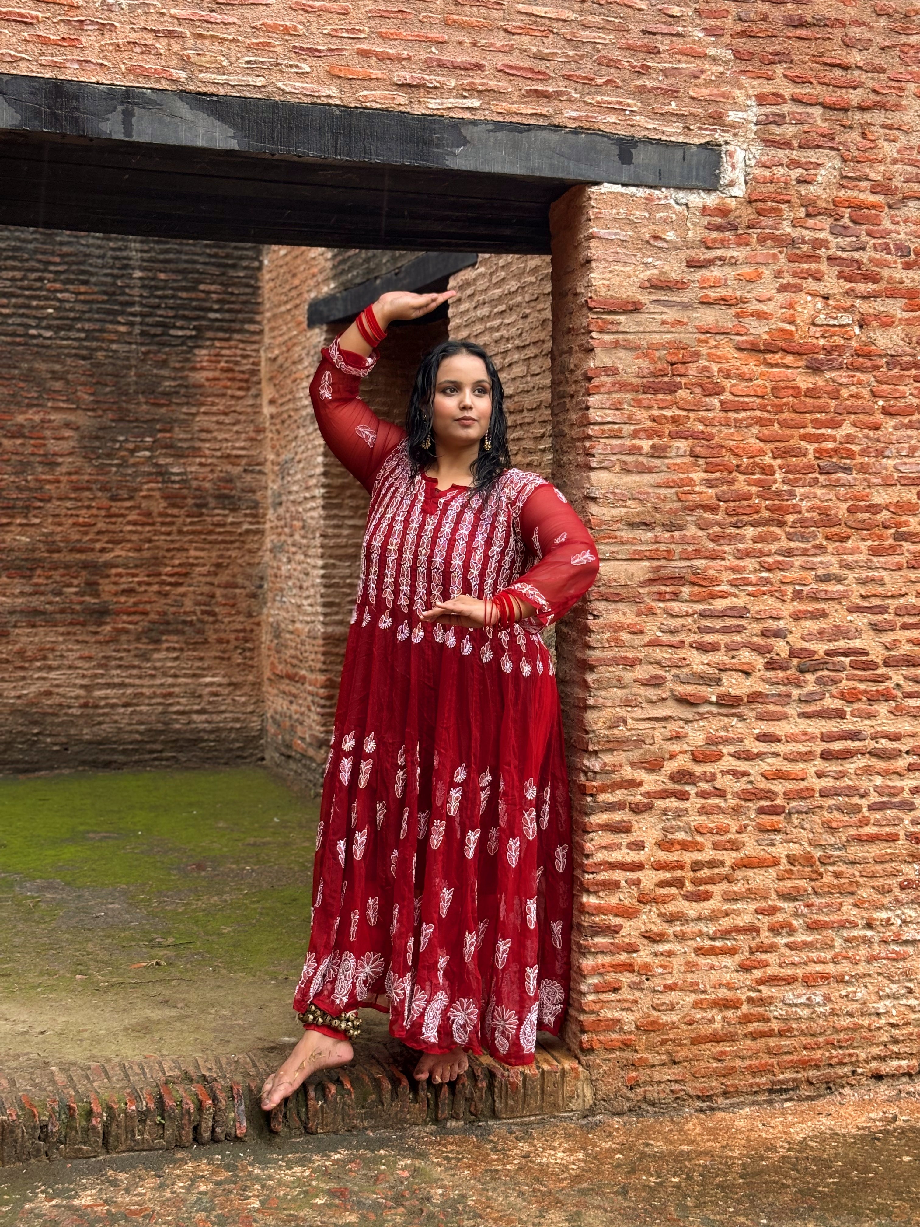 Laya- Chikankari Anarkali Frock