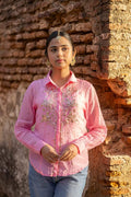 Sitara - Pink Mul Chanderi with Mukaish